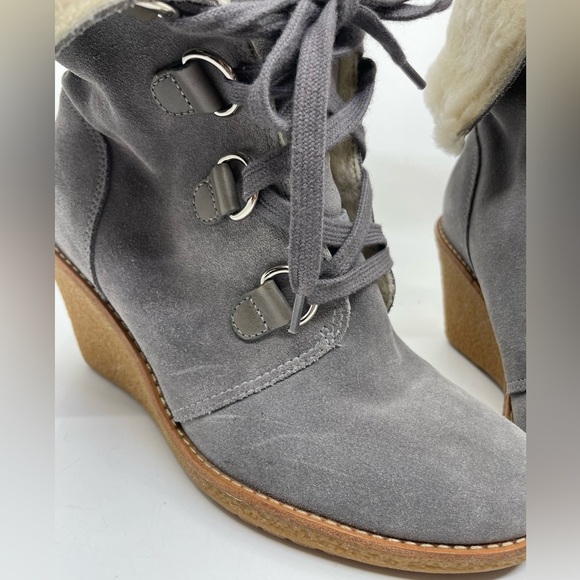 Cole Haan Waterproof Shearling Wedge Booties size 7B - Picture 15 of 16